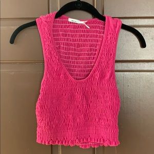 Pink Cropped Tank Top